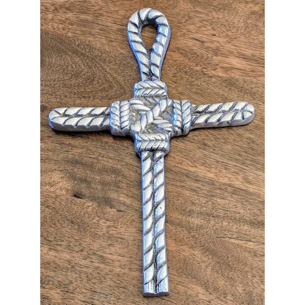 Large Cast Aluminum Rope Knot Cross Wall Art - The Boozell Collection 9023 CRLL
